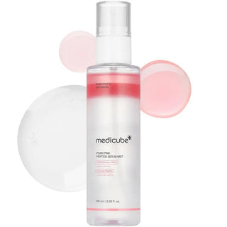 Medicube PDRN Pink Glutathione Serum Mist 100 ml, brume-sérum au PDRN et glutathion pour hydrater et illuminer le teint. BeautyMarket, parapharmacie Maroc.