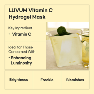 Luvum Afterglow Yuja Gel Mask 33g/5sheets – masque gel hydratant et éclat à la Yuja riche en vitamine C