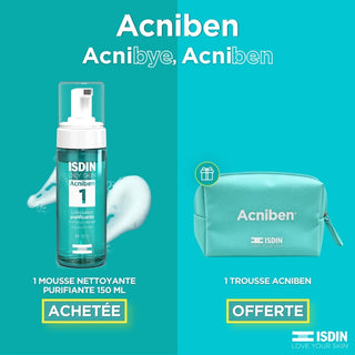 ISDIN ACNIBEN MOUSSE NETTOYANTE PURIFIANTE 150ML = TROUSSE OFFERTE
