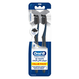 ORAL-B PACK BROSSE À DENTS 3D WHITE CHARCOAL SOFT 2 UNITÉS