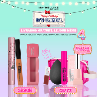 Maybelline Pack Two Icons – Sky High + Teddy Tint 55 & Fit Me 30 = Trousse + 4 Cadeaux OFFERTS