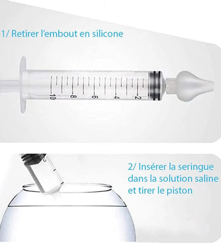 L2N Pharma Lot de 2 Seringues Bébé pour Lavage Nasal à anneaux Colorés
