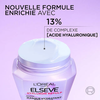 L'Oréal Paris Elseve Hyaluron Repulp Masque Hydratant Repulpant 290 ml à l'acide hyaluronique pour cheveux déshydratés, parapharmacie Maroc.