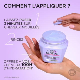 L'Oréal Paris Elseve Hyaluron Repulp Masque Hydratant Repulpant 290 ml à l'acide hyaluronique pour cheveux déshydratés, parapharmacie Maroc.