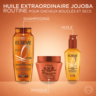 L'Oréal Paris Elseve Huile Extraordinaire Jojoba – Masque Nutrition Boucles à l'Huile de Jojoba – 290 ml