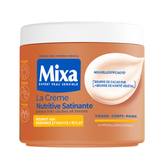 MIXA CRÈME NUTRITIVE SATINANTE PEAUX METISSEES TRES SECHES ET TERNES 400ML