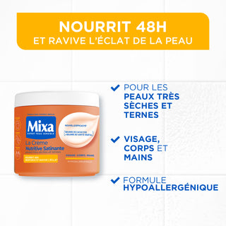 MIXA CRÈME NUTRITIVE SATINANTE PEAUX METISSEES TRES SECHES ET TERNES 400ML