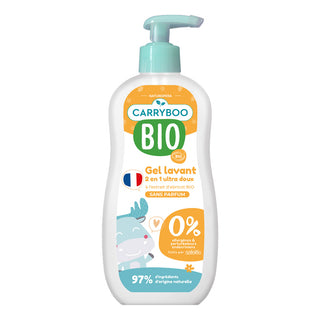 Carryboo Bio Gel Lavant 2 En 1 Ultra Doux Abricot sans Parfum 500Ml
