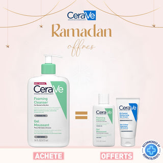 Cerave Gel Moussant Nettoyant Peau Normale à Grasse | 473ml = Gel moussant 20ml +OIL CONTROL 3ML  OFFERTES