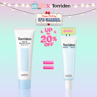 Torriden DIVE-IN Mild Sun Cream SPF50+ 60ml = Serum 20ml Offert