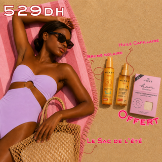Nuxe Sun Brume Solaire Fraîche SPF30 150ml + Nuxe Sun Huile Lactée Capillaire Protectrice Hydratante 100ml = Sac + Serviette Sèche Offerte