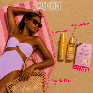 Nuxe Sun Brume Solaire Fraîche SPF30 150ml + Nuxe Sun Huile Lactée Capillaire Protectrice Hydratante 100ml = Sac + Serviette Sèche Offerte