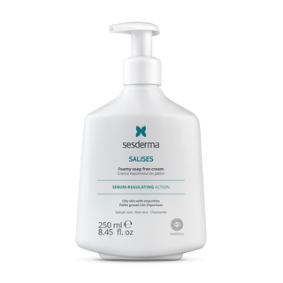 Sesderma Salises Crème Moussante Soap-Free 250 ml, nettoyant visage purifiant sans savon pour peaux mixtes à grasses, BeautyMarket parapharmacie Maroc.