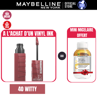 Maybelline New York - Brillant à lèvres Superstay Vinyl Ink = Micellaire Byphase 100ml OFFERT