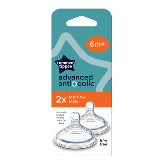 Tommee Tippee - Pack 2 tétines débit rapide anti-colique avancé