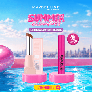 Maybelline New York LIFTER GLAZE Baume Huile Hydratant 009 LATTE CRUSH = Mini Mascara Firework OFFERTE