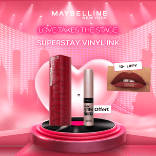 Maybelline New York - Brillant à lèvres Superstay Vinyl Ink 10 LIPPY = Mascara Offert