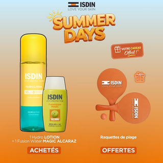 Isdin Fotoprotector Hydro Lotion Spf 50 + Fusion Water Magic Alcaraz = Raquettes De Plage Offerts