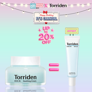 Torriden DIVE-IN Low Molecular Hyaluronic Acid Soothing Cream 100ml = Serum 20ml Offert