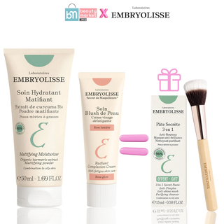 Embryolisse Soin Hydratant Matifiant 50ml + Blush de Peau Rose Lumière 30ml = Pinceau + Pâte Secrète 3-en-1-15ml OFFERTS