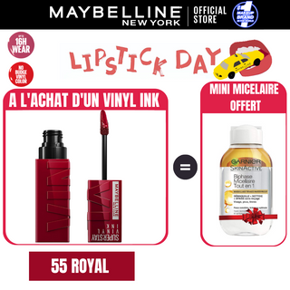 Maybelline New York - Brillant à lèvres Superstay Vinyl Ink = Micellaire Byphase 100ml OFFERT