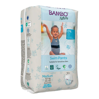 BAMBO NATURE COUCHES DE PISCINE TAILLE M (12+ KG / 26+ LBS), 12 UNITES
