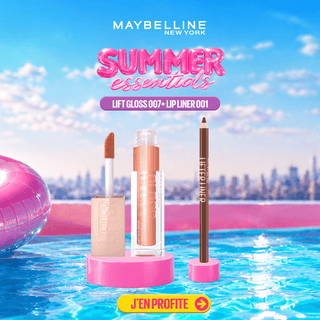 MAYBELLINE LIFTER GLOSS À LÈVRES REPULPANT 007 AMBER + LIFTER LINER NU 001 CROSS THE LINE