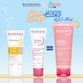 Bioderma Photoderm AR SPF50+ 30ml + Sensibio Defensive Crème 40ml = Gel Moussant 100ml Offert
