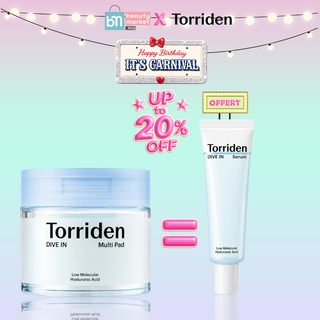 Torriden DIVE-IN Low Molecular Hyaluronic Acid Multi Pad 80 Pads (160ml) = Serum 20ml Offert