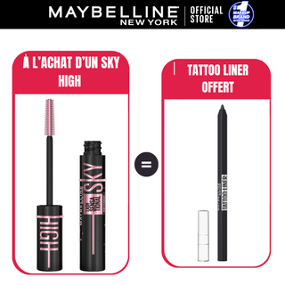 Maybelline Lash Sensational Sky High Noir – Mascara Longueur = Crayon Tattoo Studio 900 Deep Onyx Offert