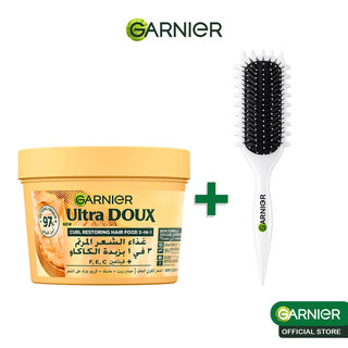 Garnier ultra doux hair food masque au beurre de cocoa pour cheveux boucles 390ml = brosse bouclante offerte