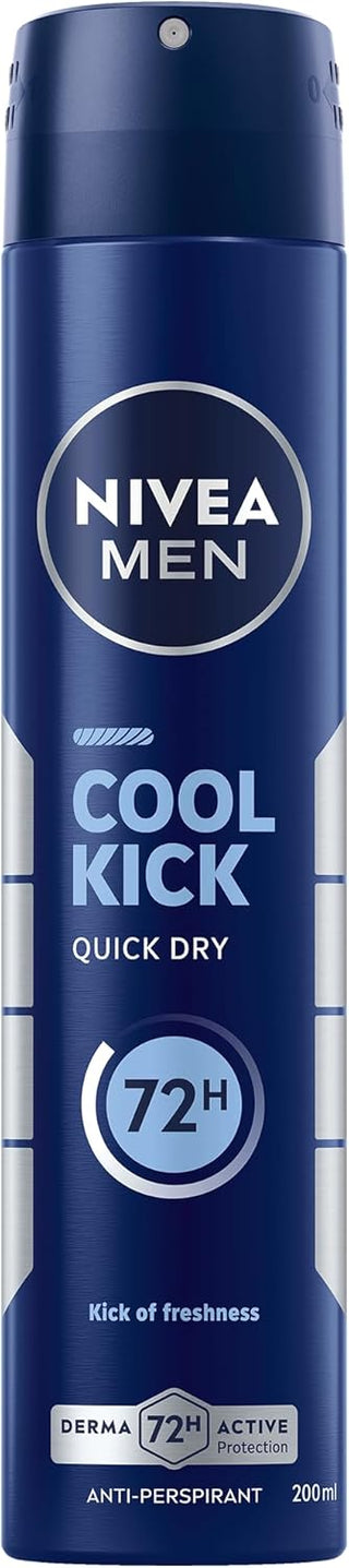 NIVEA MEN Déodorant Spray Cool Kick 72h 200ml – déodorant homme rafraîchissant et anti-transpirant, Beautymarket Maroc
