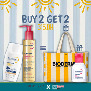 Bioderma Photoderm XDefense Teinte 02 SPF50+ + Sensibio Huile Nettoyante Démaquillante 150ml = Sensibio H2O 100ml Offert + Tote Bag Bioderma Offert