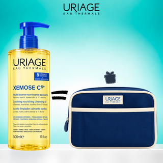Uriage Xémose C8+ Huile Lavante Apaisante 500 ml avec trousse offerte, soin lavant relipidant pour peaux sèches et atopiques, BeautyMarket parapharmacie Maroc