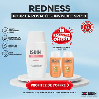 ISDIN FotoUltra Redness SPF50 50ml = 2 FUSION WATER MAGIC GLOW 10ML OFFERTS
