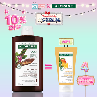 Klorane Shampooing à la Quinine & Vitamines B 400ml = Après-Shampoing Mangue 50ml Offert