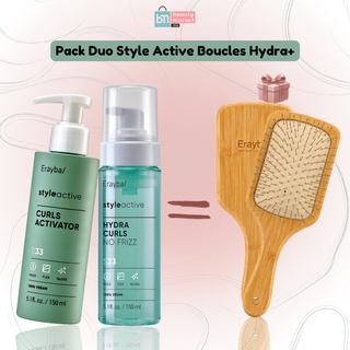 Pack Duo ERAYBA Style Active Boucles Hydra+ = Brosse à Cheveux Offerte