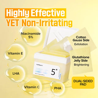 Numbuzin No.5+ Vitamin Niacinamide Concentrated Pad 180 ml – 70 Pads Éclat et Anti-Taches