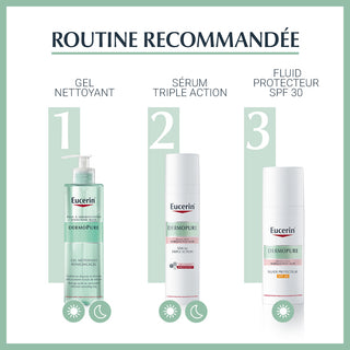 EUCERIN DERMOPURE GEL NETTOYANT 200ML = Un Bandeau + 2 Serum Triple Action OFFERTS