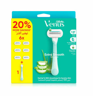 GILLETTE VENUS PACK RASOIR EXTRA SMOOTH 7 RECHARGES