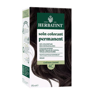 HERBATINT SOIN COLORANT PERMANENT 4C CHATAIN CENDRE 170 ML