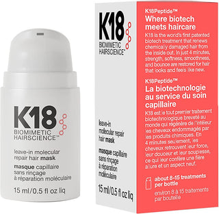 K18 Biomimetic Hairscience Leave-In Molecular Repair Hair Mask, 15ml