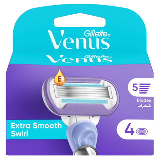 GILLETTE VENUS RECHARGES DE LAMES DE RASOIR DELUXE SMOOTH SWIRL 5 LAMES 4 UNITÉS