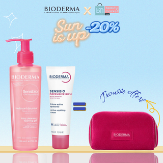 Bioderma Sensibio Gel Moussant 200ml + Sensibio Defensive Riche 40ml = Trousse Offerte