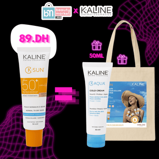 KALINE K-SUN Peaux Normales à Sèches Bonne Mine SPF 50 + K-Aqua Cold Cream + Tote Bag Offerte