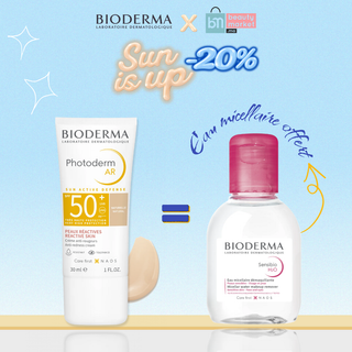 BIODERMA PHOTODERM AR TEINTE NATURELLE SPF50+ 30ML = SENSIBIO H2O 100ML OFFERT