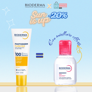 Bioderma Photoderm Fluide Max Invisible SPF100 40ml = Sensibio H2O 100ml Offert
