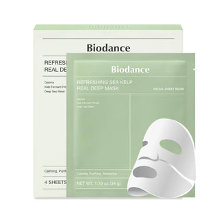 BIODANCE PACK REFRESHING SEA KELP REAL DEEP MASK FACIAL SHEET 4 UNITÉS