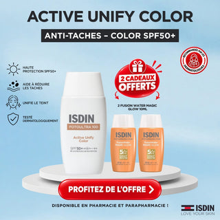 ISDIN Foto Ultra 100 Active Unify COLOR Fusion Fluid SPF 50+ = 2 FUSION WATER MAGIC GLOW 10ML OFFERTS