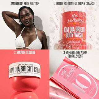 Sol de Janeiro Bom Dia Bright Gommage Corps 220 g, présentation de la routine de soins